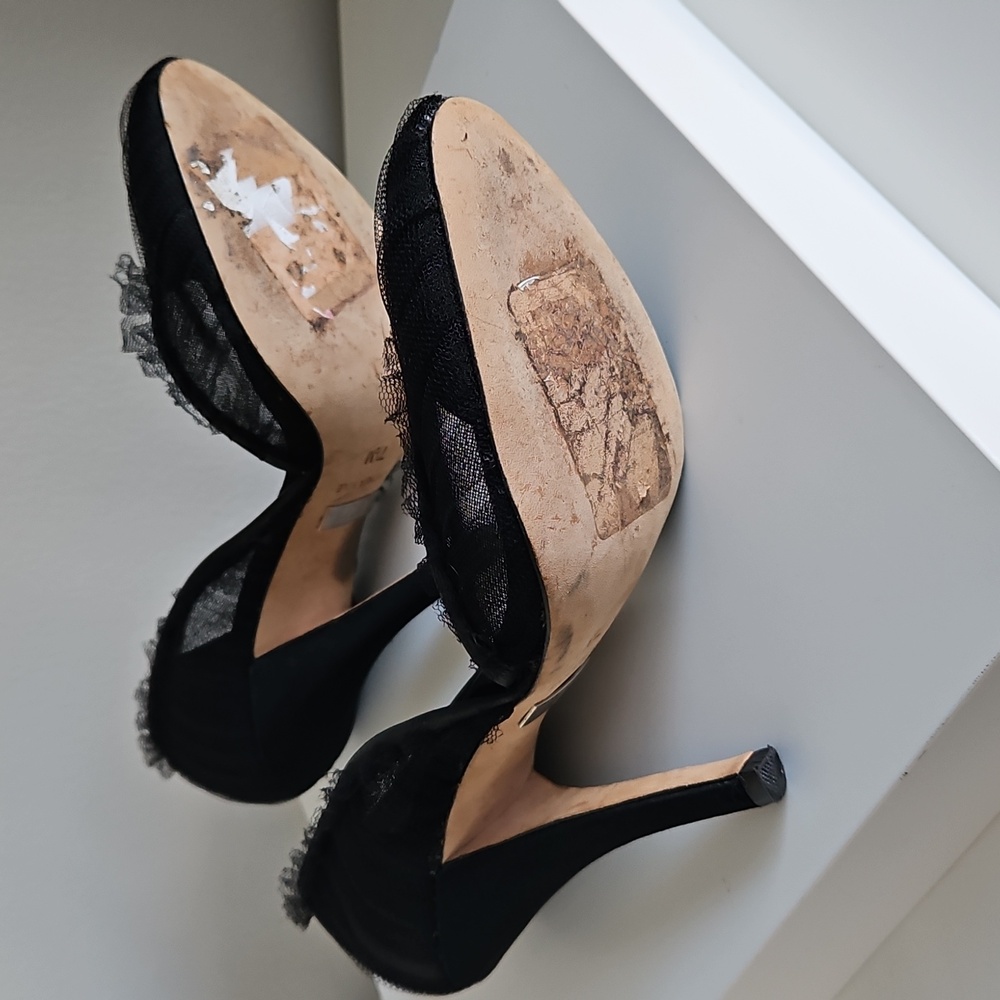 Badgley Mischka Women Heels size 7.5 Black 4.5 Inch Heel Pumps - Picture 7 of 8